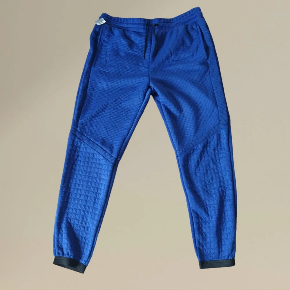 De Baggio Men's Jersey Sweatpants‎ Waffle Blue Pants Size 2XL